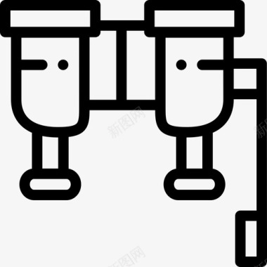 双筒望远镜风景艺术13直线图标图标