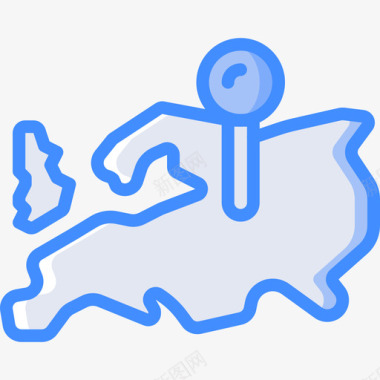 欧洲地理4蓝色图标图标