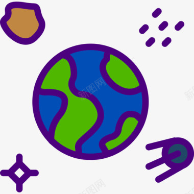 地球卫星地球64号空间直线颜色图标图标