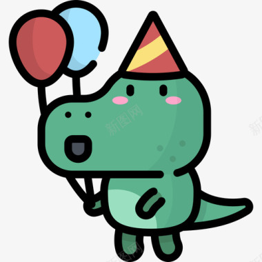 生日恐龙头像的情况线条颜色图标图标