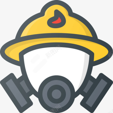 紧急情况消防员紧急情况线性颜色图标图标