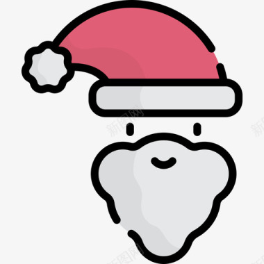 圣诞海报设计圣诞老人服装派对12线性颜色图标图标