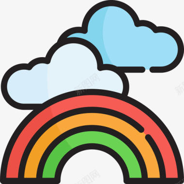 彩虹天气51线性颜色图标图标
