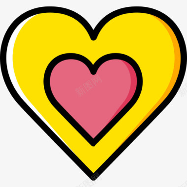 浪漫心脏浪漫生活方式10黄色图标图标