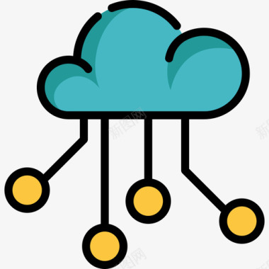 云服务器云网络维护4线颜色图标图标