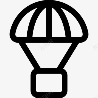 降落伞航空7直线型图标图标