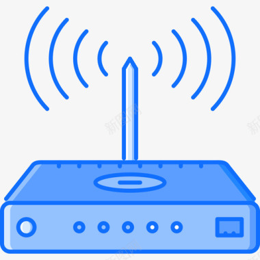 路由器电子26蓝色图标图标