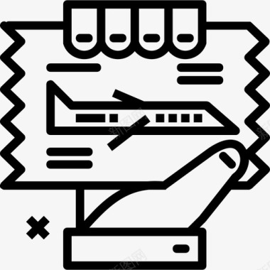 登机密码箱登机牌旅行和旅游直达图标图标