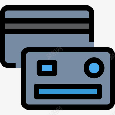 信用卡金融5线性彩色图标图标