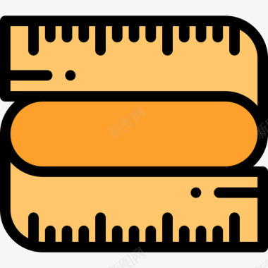 健身器材矢量卷尺健身器材6线颜色图标图标