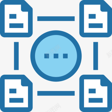 4G数据网络网络和数据库4蓝色图标图标