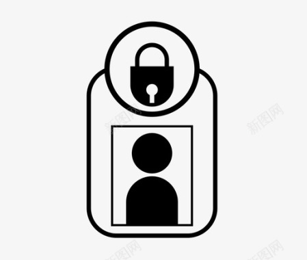 个人数据保护锁保险箱图标图标