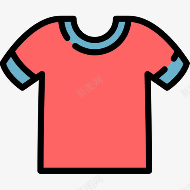 T恤电子和网络元素集合2线性颜色图标图标