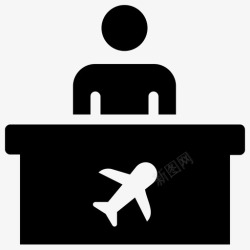 机场检票机场柜台机场值机柜台值机柜台图标高清图片