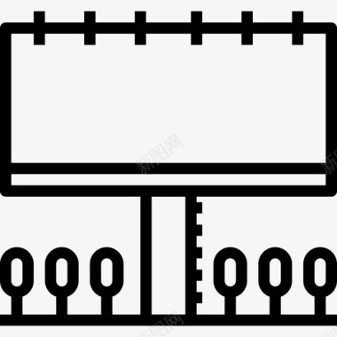 视觉广告元素广告牌城市元素建筑6线性图标图标