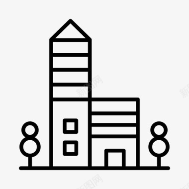 村庄建筑物城市图标图标
