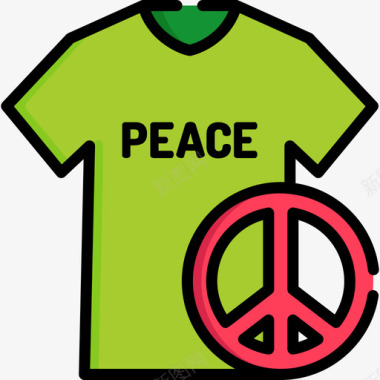 线性装饰和平主义和平人权2线性色彩图标图标