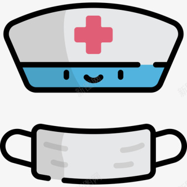 护士护士化装舞会12线性颜色图标图标