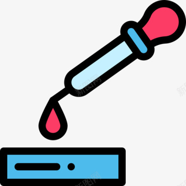 飞溅血液血液测试科学测试2线性颜色图标图标