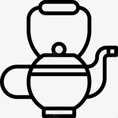 茶壶水疗元素4线状图标图标