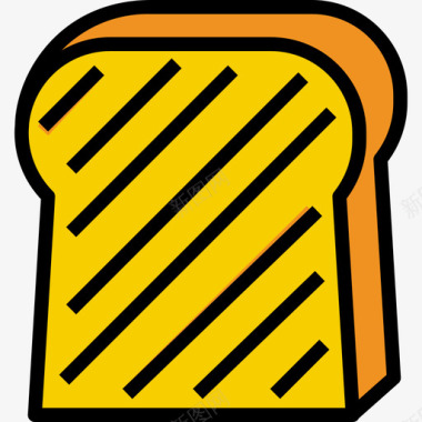 拳击图标烤面包食品和饮料2线性颜色图标图标