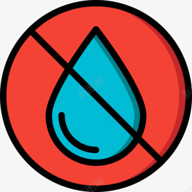 安全无水健康安全线颜色图标图标