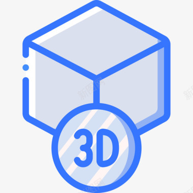 电视3D3d打印3d打印2蓝色图标图标