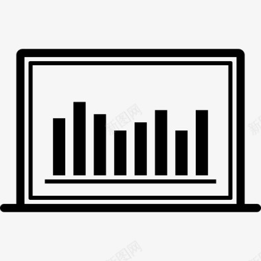 电脑上的海底演示文稿条形图业务图图标图标