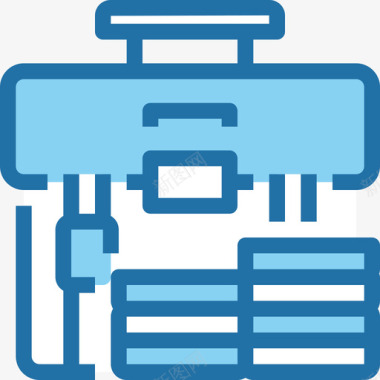 蓝色金融背景手提箱银行和金融2蓝色图标图标