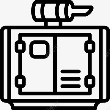 矢量发电发电机电力和能源9线性图标图标