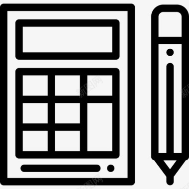 信贷工程矢量图计算器工程7线性图标图标