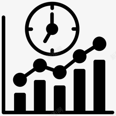 彩色信息图表条形图分析业务增长图标图标