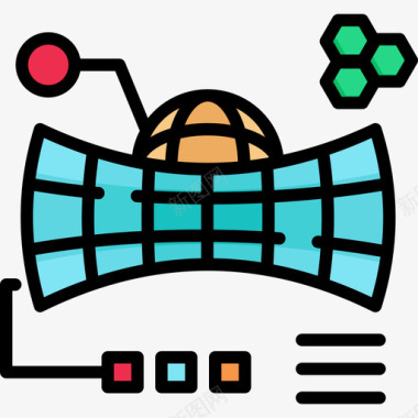 展望大未来视野未来技术9线条色彩图标图标