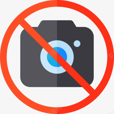 禁止拍照信号和禁令3平面图图标图标