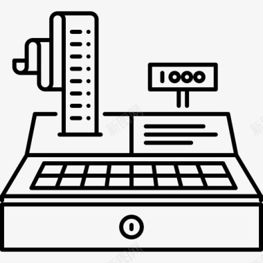 收银台标志收银台6号店直线型图标图标