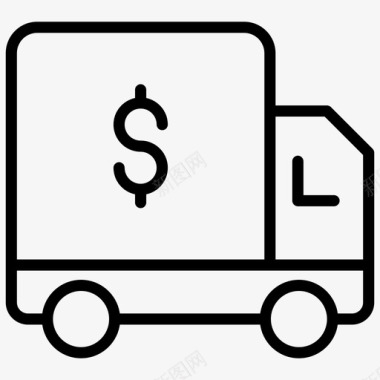 装甲车银行卡车现金运输车图标图标