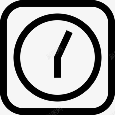 苹果时钟苹果徽标6线性图标图标
