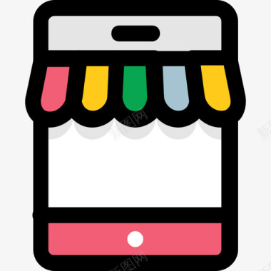 智能手机数字营销40线性颜色图标图标