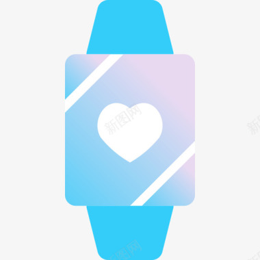 智能手表健康5蓝色图标图标