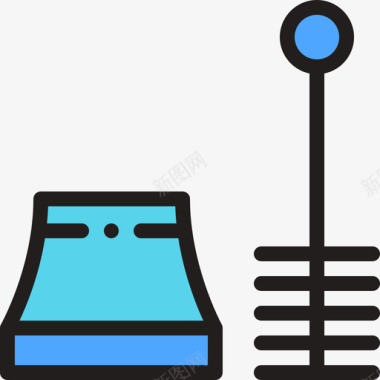 马桶刷家用器具9线颜色图标图标