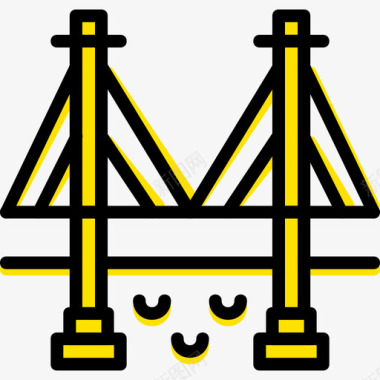 桥城市景观4黄色图标图标