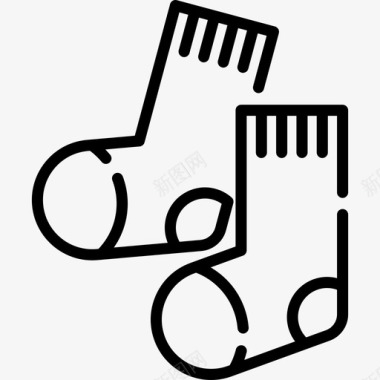 保暖袜子袜子卫生常规3线性图标图标