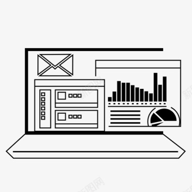 网络社交笔记本网络电子邮件社交媒体图标图标