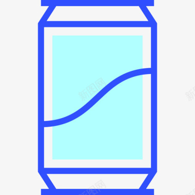 苏打苏打水食品53线性颜色图标图标