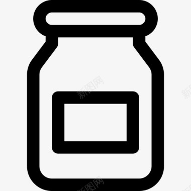黄油罐野餐5线性图标图标