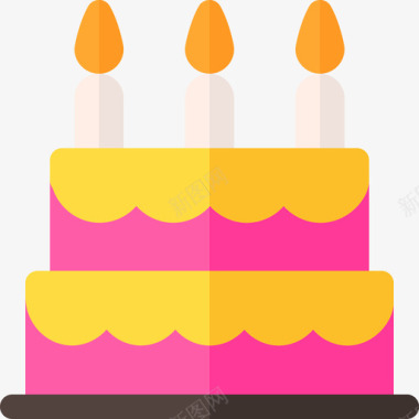 生日蛋糕家庭生活13平铺图标图标