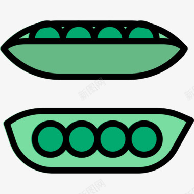 豆类农作物豆类健康7线形颜色图标图标