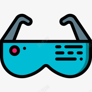 Ar眼镜未来科技线性颜色图标图标