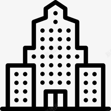 摩天大楼城市建筑直线型图标图标