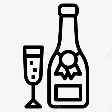 香槟酒精饮料祝贺图标图标